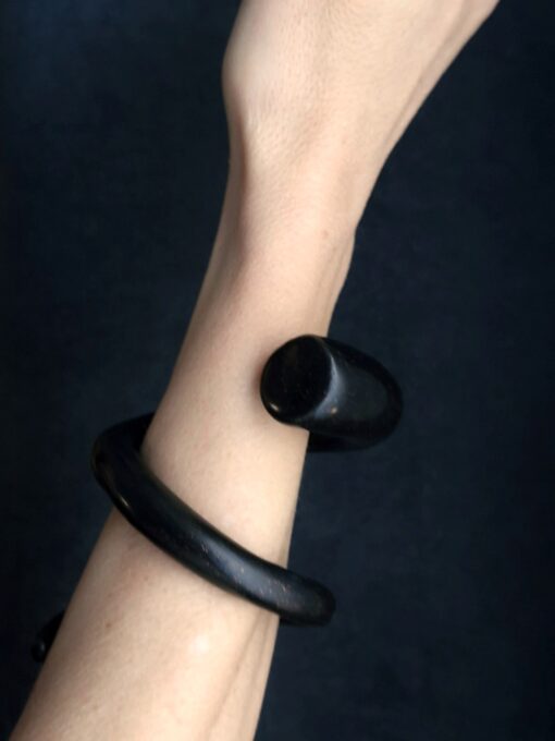 Black with Gold Sheen Snake Cuff Size S - Image 2