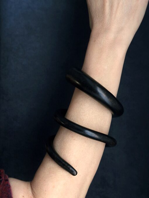 Black Double Wrap Snake Cuff Size M