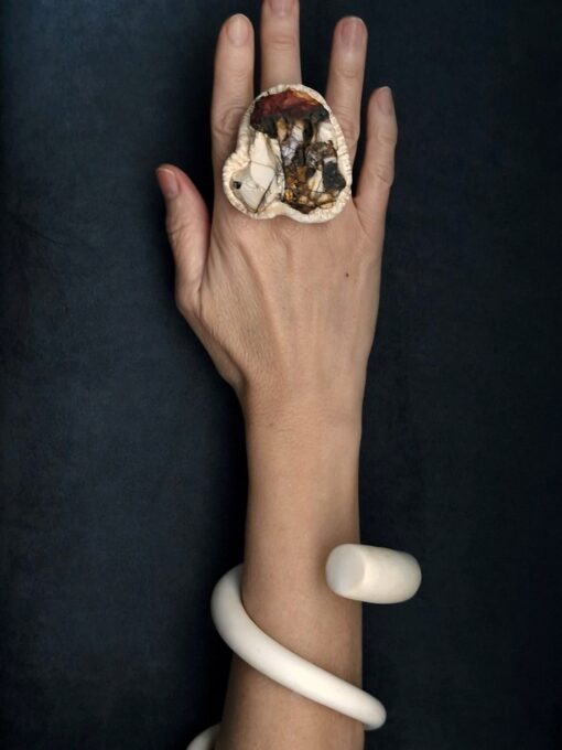 Vegan Ivory Snake Cuff Size M - Image 3