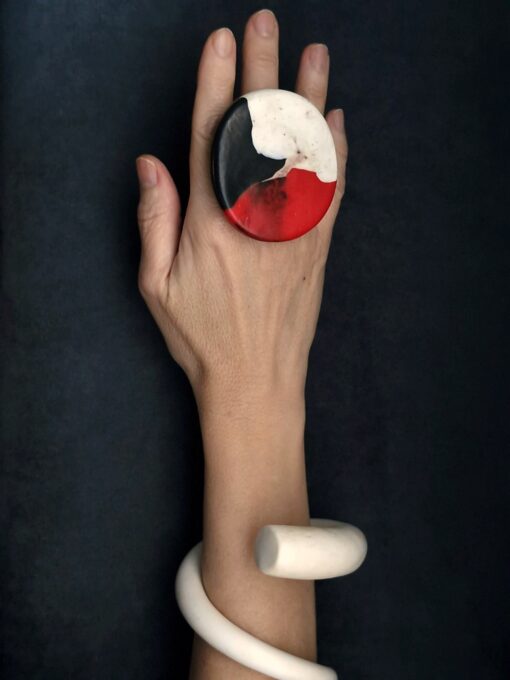 Vegan Ivory Snake Cuff Size M - Image 4