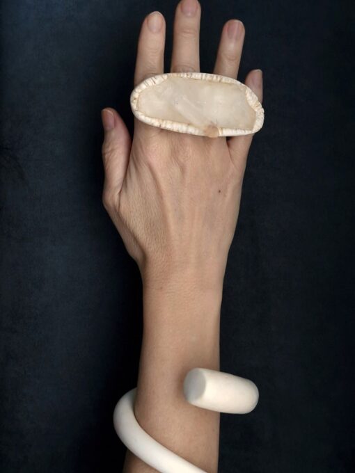 Vegan Ivory Snake Cuff Size M - Image 5