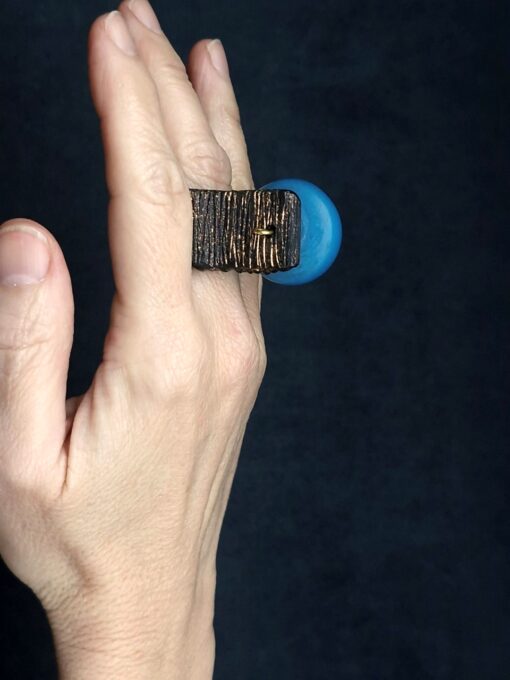 Blue & Black Spin Ring - Size 8 - Image 5
