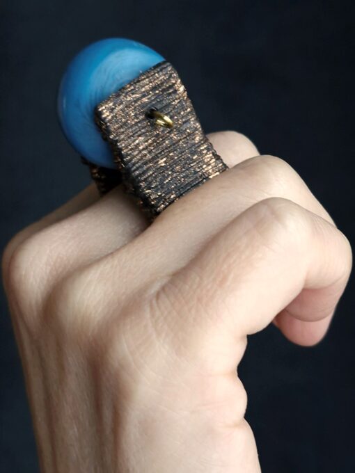 Blue & Black Spin Ring - Size 8 - Image 7