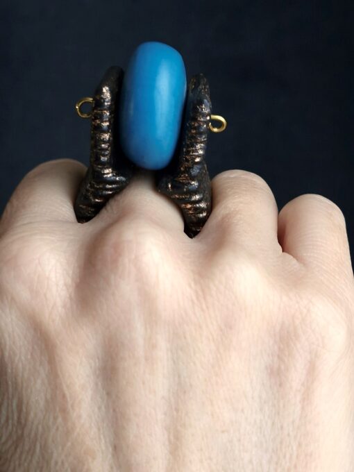 Blue & Black Spin Ring - Size 8 - Image 4
