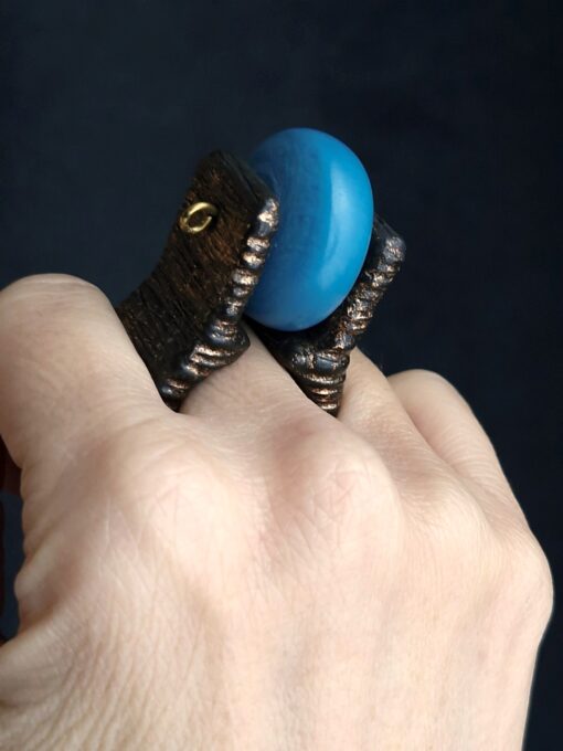 Blue & Black Spin Ring - Size 8