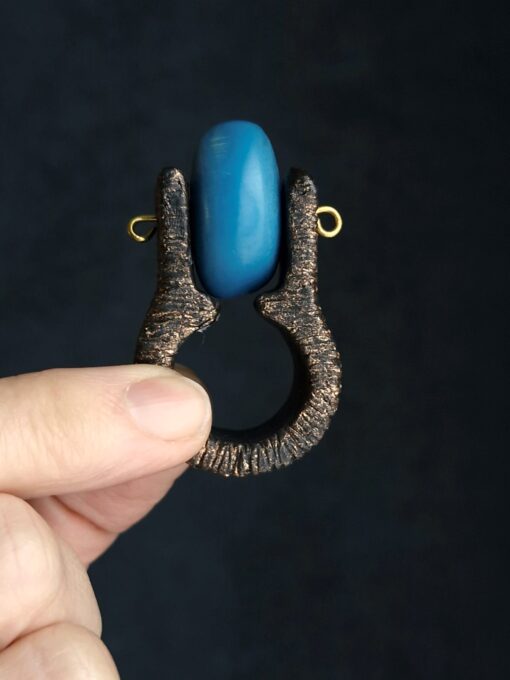 Blue & Black Spin Ring - Size 8 - Image 3