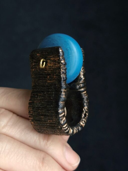 Blue & Black Spin Ring - Size 8 - Image 6