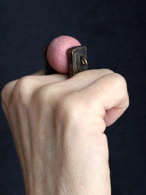 Pink & Black Spin Ring - Size 9.5 - Image 6