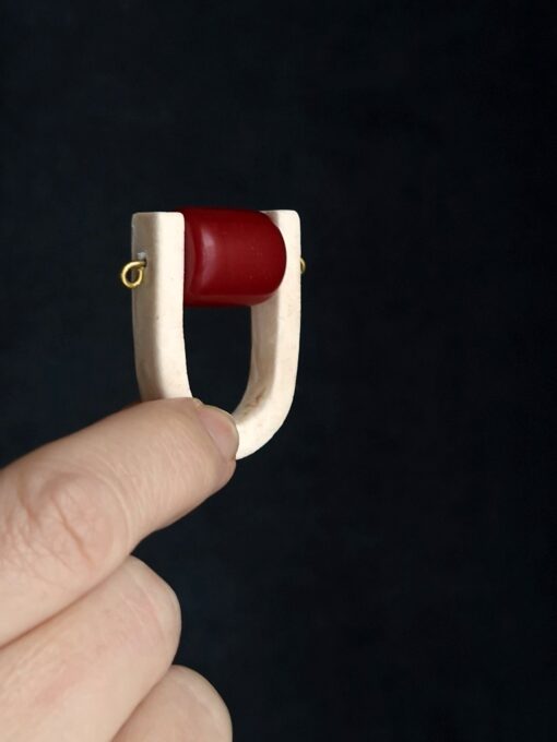 Red & Vegan Ivory Spin Ring - Size 8 - Image 7