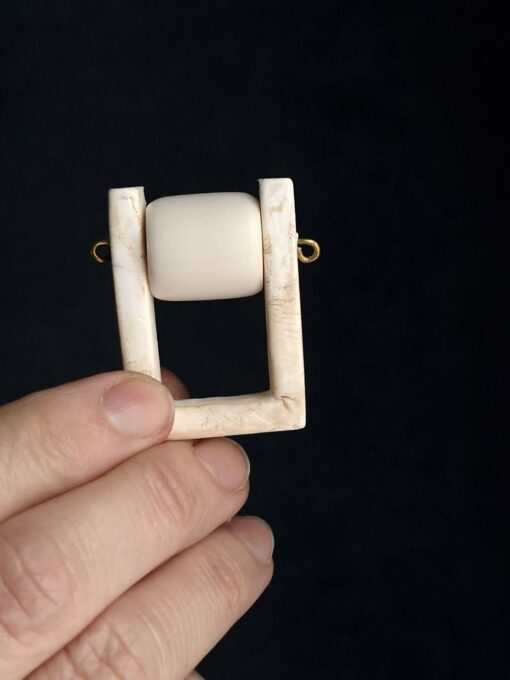 White & Vegan Ivory Spin Ring - Size 8 - Image 2