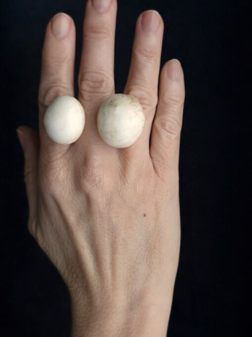 Vegan Ivory Sculptured Ring Size 9
