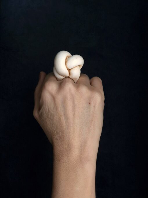 Vegan Ivory Sculptured Ring Size 8 - Image 3