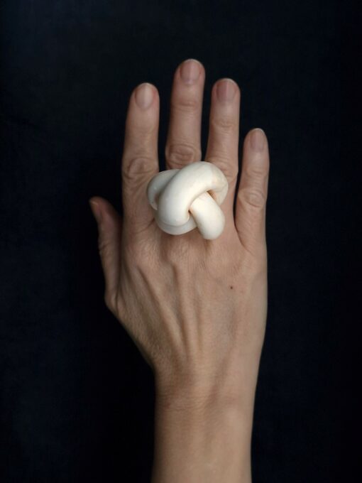 Vegan Ivory Sculptured Ring Size 7 - Image 2