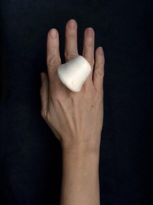 Vegan Ivory Sculptured Ring Size 7.5 - Image 2