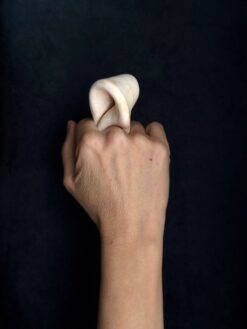 Vegan Ivory Sculptured Ring Size 7.5