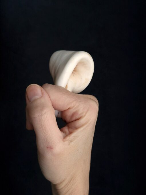 Vegan Ivory Sculptured Ring Size 7.5 - Image 3
