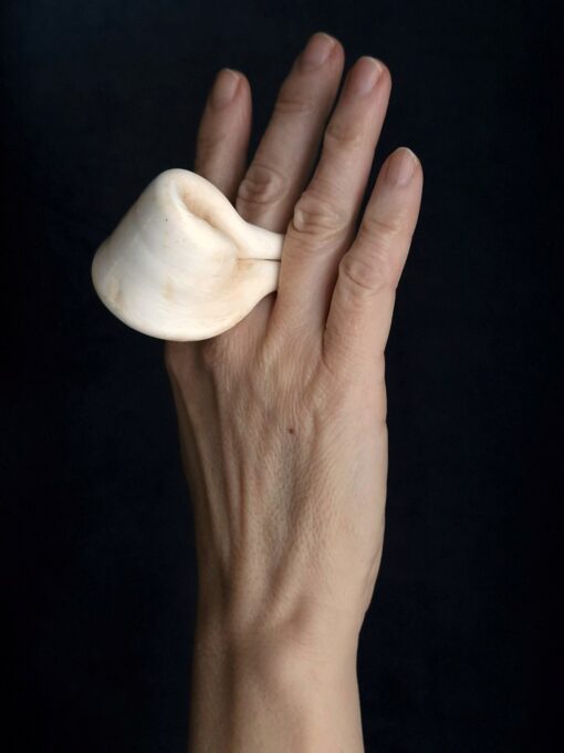 Vegan Ivory Sculptured Ring Size 7.5 - Image 4