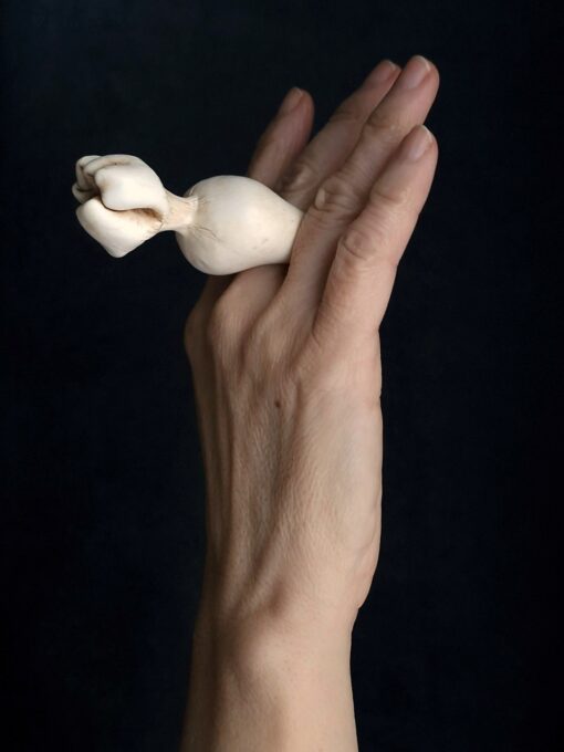 Vegan Ivory Sculptured Ring Size 9 - Image 4