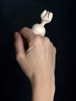 Vegan Ivory Sculptured Ring Size 9