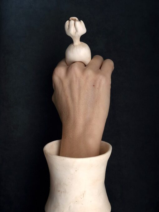 Vegan Ivory Sculptured Ring Size 9 - Image 5