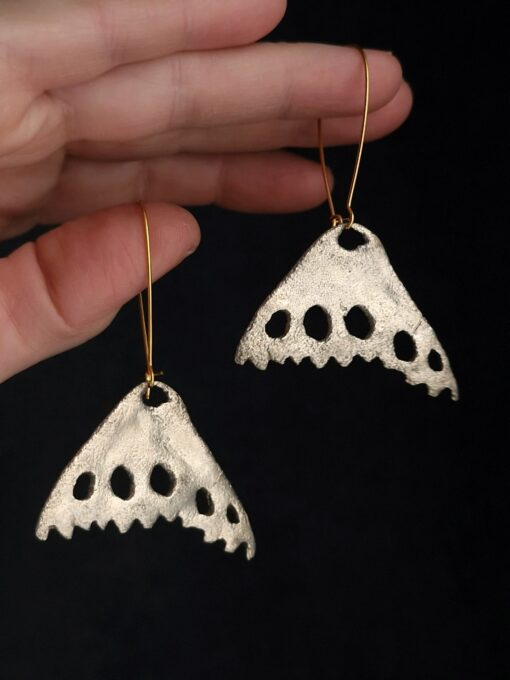 White Bronze Plated Alloy Earrings