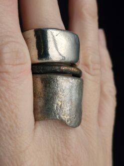 White Bronze Plated Alloy Rings (Set of 3) - Size 9