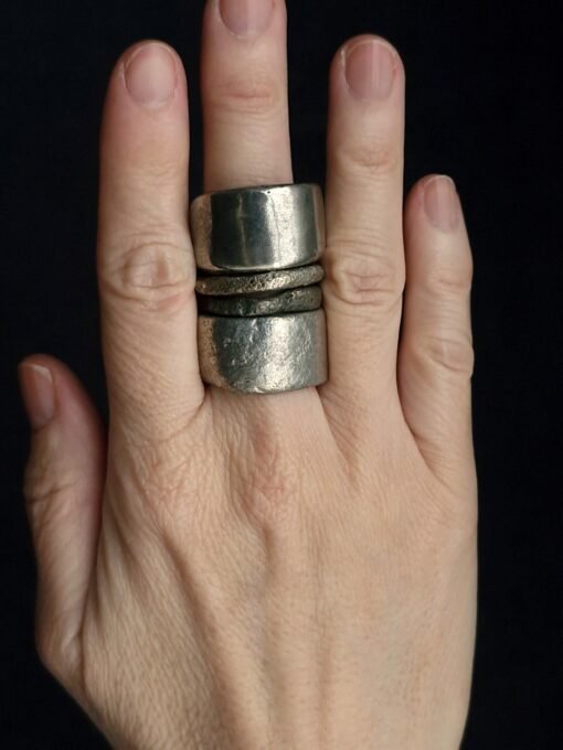 White Bronze Plated Alloy Rings (Set of 4)- Size 9.5 - Image 3