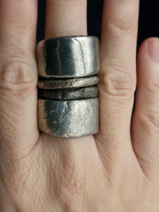 White Bronze Plated Alloy Rings (Set of 4)- Size 9.5