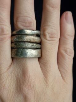 White Bronze Plated Alloy Rings (Set of 4)- Size 10