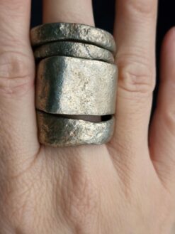 White Bronze Plated Alloy Rings (Set of 4)- Size 10.5
