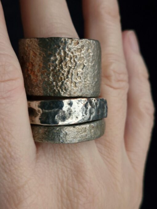 White Bronze Plated Alloy Rings (Set of 3)- Size 11.5 - Image 3