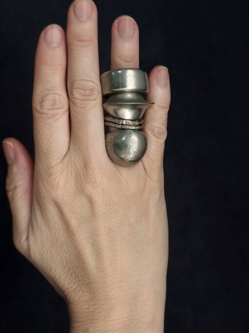 White Bronze Plated Alloy Rings (Set of 5) - Size 6 - Image 3