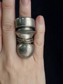 White Bronze Plated Alloy Rings (Set of 5) - Size 6