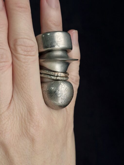 White Bronze Plated Alloy Rings (Set of 5) - Size 6 - Image 4