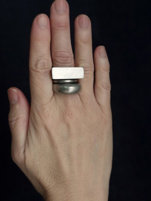 White Bronze Plated Alloy Rings (Set of 3) - Size 6.5 - Image 2