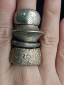 White Bronze Plated Alloy Rings (Set of 4) - Size 7.5