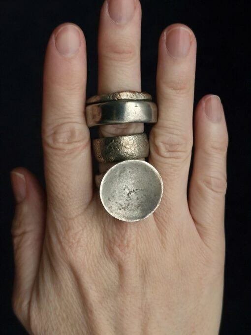 White Bronze Plated Alloy Rings (Set of 4) - Size 8 - Image 2
