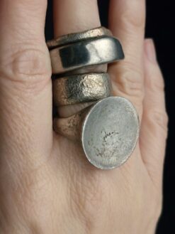 White Bronze Plated Alloy Rings (Set of 4) - Size 8