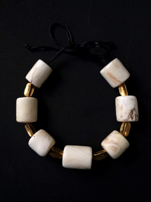 Vegan Ivory & Nickel-Free Gold Plated Alloy Necklace (Adjustable Length)