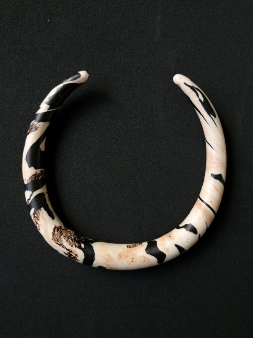 Vegan Ivory & Black Collar Necklace - Size Medium - Image 3
