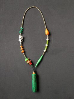 Green, Orange, White & Red Pendant Necklace