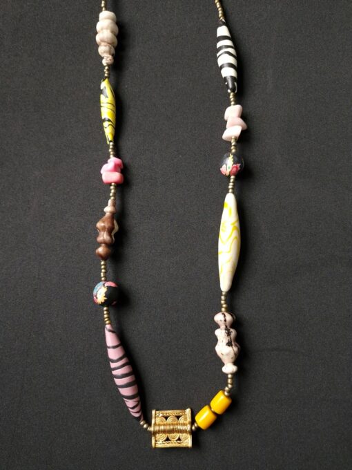 Pink, Yellow, Black & White Necklace - Image 4
