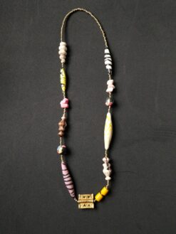 Pink, Yellow, Black & White Necklace