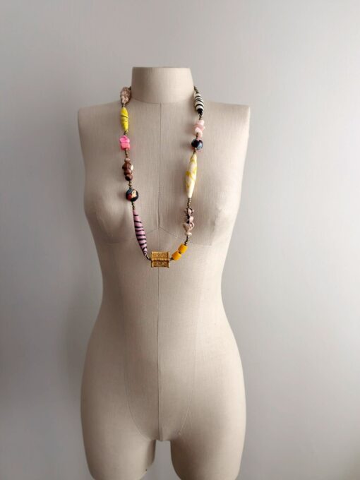 Pink, Yellow, Black & White Necklace - Image 3