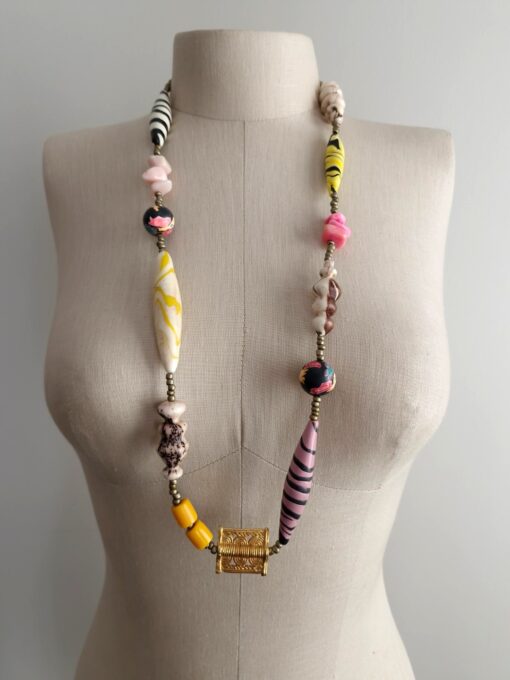 Pink, Yellow, Black & White Necklace - Image 5