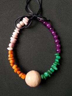 Pink, Purple, Green & Orange Necklace (Adjustable Length)