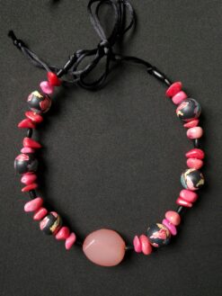 Pink & Black Necklace (Adjustable Length)