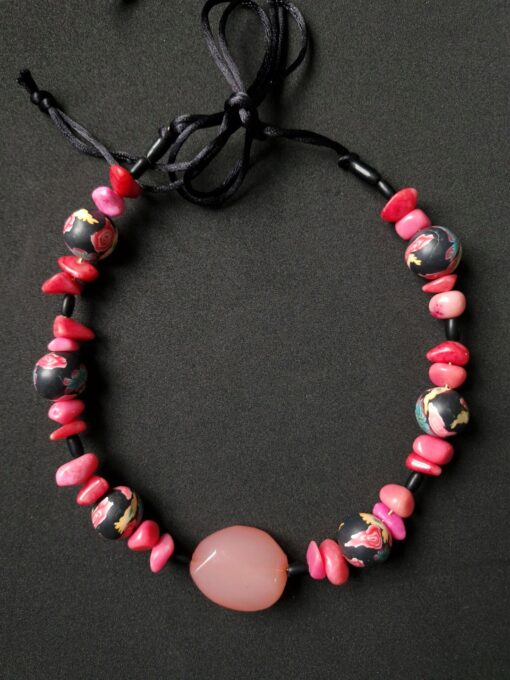 Pink & Black Necklace (Adjustable Length)