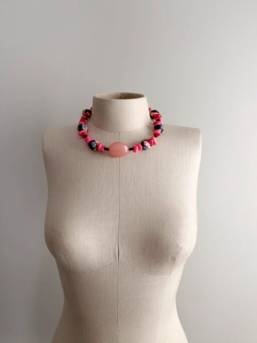 Pink & Black Necklace (Adjustable Length) - Image 2