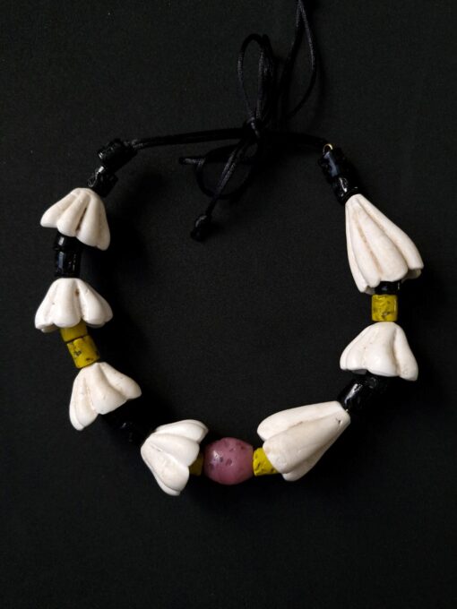Vegan Ivory, Black, Yellow & Pink Necklace (Adjustable Length)